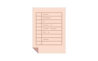 Document and paper flat vector illustration.
