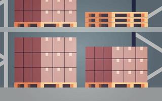 Warehouse and storage flat vector illustration.