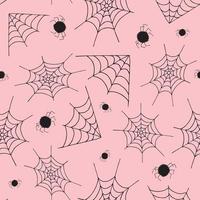 Cobweb seamless pattern background. spider web halloween black vector insect. design spiderweb horror danger trap scary silhouette arachnid. Spooky fear thread animal line creepy hanging netting.