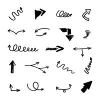 Vector set of hand drawn arrows, elements for presentation