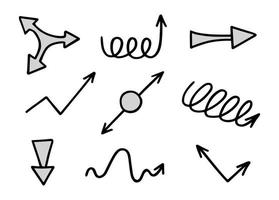 conjunto vectorial de flechas dibujadas a mano, elementos para la presentación vector