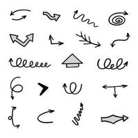 Vector set of hand drawn arrows, elements for presentation