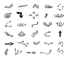 Vector set of hand drawn arrows, elements for presentation