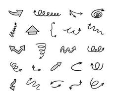 Vector set of hand drawn arrows, elements for presentation