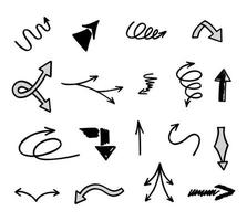 Vector set of hand drawn arrows, elements for presentation