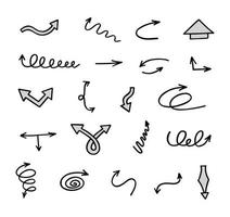 Vector set of hand drawn arrows, elements for presentation