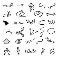 Vector set of hand drawn arrows, elements for presentation