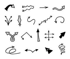 Vector set of hand drawn arrows, elements for presentation