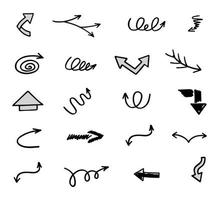 Vector set of hand drawn arrows, elements for presentation