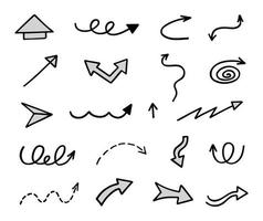 Vector set of hand drawn arrows, elements for presentation