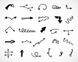 Vector set of hand drawn arrows, elements for presentation