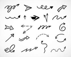 Vector set of hand drawn arrows, elements for presentation