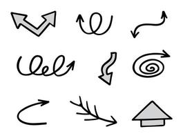 Vector set of hand drawn arrows, elements for presentation