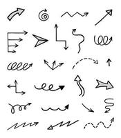 Vector set of hand drawn arrows, elements for presentation