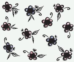 the floral doodle grunge pattern vector