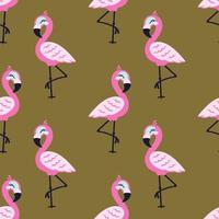 Cartoon flamingo seamless vector illustration pattern background. Design for use backdrop wallpaper all over fabric print and others. Wild animals backdrop design easy edit and customizable