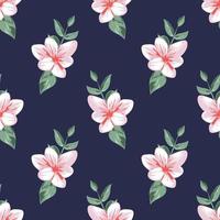 Fondo de patrón de ilustración de vector transparente floral. diseño para uso en todo el papel de envoltura de impresión de tela textil y otros. diseño de impresión repetible de flor de primavera vintage listo para imprimir gráfico