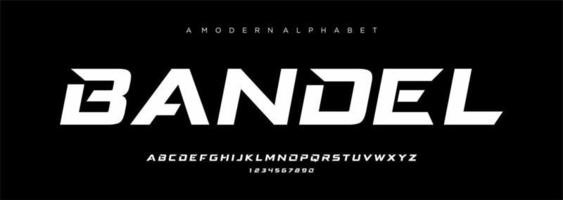 Abstract sport modern alphabet fonts sport digital game music future creative font vector