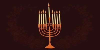 Hanukkah banner with menorah vector