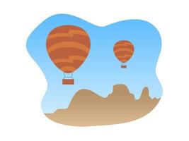 flat design hot air balloon ride vector