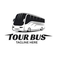ilustración del logotipo del vector del autobús turístico y de viaje sobre fondo blanco