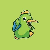 lindo personaje de dibujos animados de pájaro kiwi vector