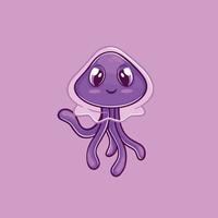 Cute Little Adorable Jellyfish Cartoon vector