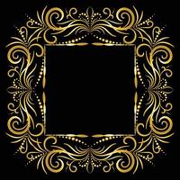 Decorative frame Elegant vector element for design in Eastern style, place for text. Beautiful floral golden border. Lace illustration for invitations, greeting cards and T Shirt design.