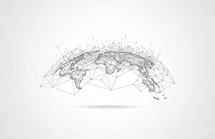 Global network connection. World map point and line composition concept of global business. Vector Illustration