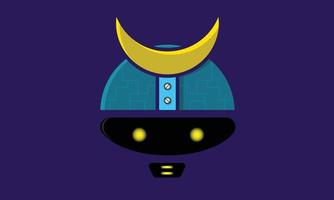 Samurai robot logo with flat design, suitable for social media vlog channel logos, apps, etc vector