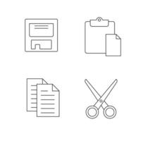 icon sets, copy, paste, cut, save in vector