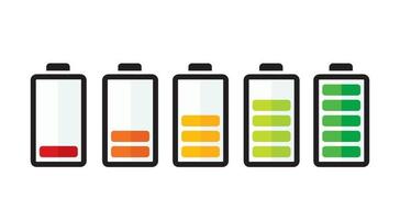 Battery with colorful charge level. vector illustration