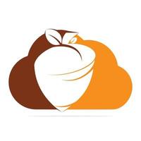 Creative Acorn cloud shape logo Design Template. Autumn love vector logo design.