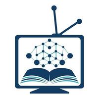 información de la plantilla de diseño de vectores de tv de tecnología. diseño de logotipo de libro de investigación de comunicación.