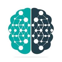 diseño del logotipo de conexión cerebral. plantilla de logotipo de cerebro digital.