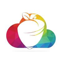 Creative Acorn cloud shape logo Design Template. Autumn love vector logo design.