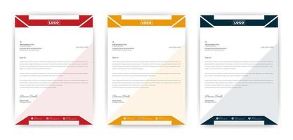 Abstract corporate professional letterhead template design. vector