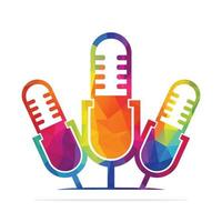 Microphone icon logo design vector template. Podcast icon logo concept.