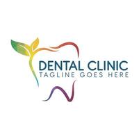 Green Fresh Tooth Dental Leaf Logo Vector design. Dental care or dentist logo design.