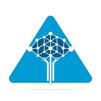 conceptos de diseño de logotipo de árbol digital. logotipo de empresas de tecnología y aprendizaje educativo. vector