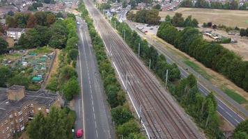 Luftbild von leagrave station area in luton city of england video