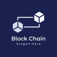 Block chain logo template design.Geometric block chain with hexagons, modern technology box. Block chain for business, technology and data signs. vector