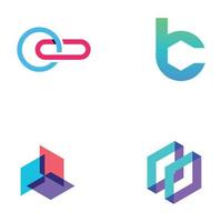 Block chain logo template design.Geometric block chain with hexagons, modern technology box. Block chain for business, technology and data signs. vector