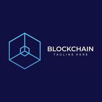 Block chain logo template design.Geometric block chain with hexagons, modern technology box. Block chain for business, technology and data signs. vector