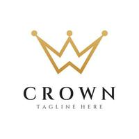 Royal luxury crown abstract Logo template design.Crown with monogram, with elegant and minimalist lines isolated on the background. vector