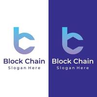 Block chain logo template design.Geometric block chain with hexagons, modern technology box. Block chain for business, technology and data signs. vector