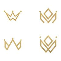 Royal luxury crown abstract Logo template design.Crown with monogram, with elegant and minimalist lines isolated on the background. vector