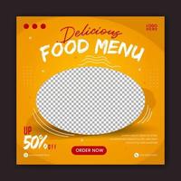 Food social media promotion and banner post design template vector