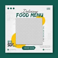 promoción de redes sociales de alimentos y plantilla de diseño de publicación de banner vector