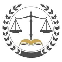 Equilibrio de la ley de educación y diseño del logotipo del monograma del abogado. bufete de abogados y diseño de logotipo vectorial de oficina. vector
